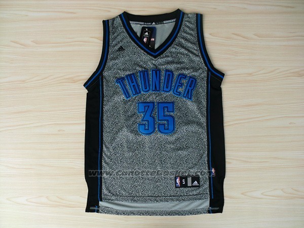 Maglia Moda Statico Oklahoma City Thunder Kevin Durant #35 Grigio